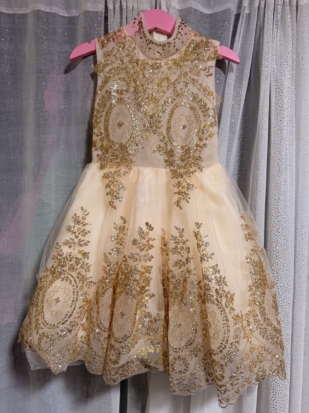 Gold Glitter Girls Dress Sz 4
